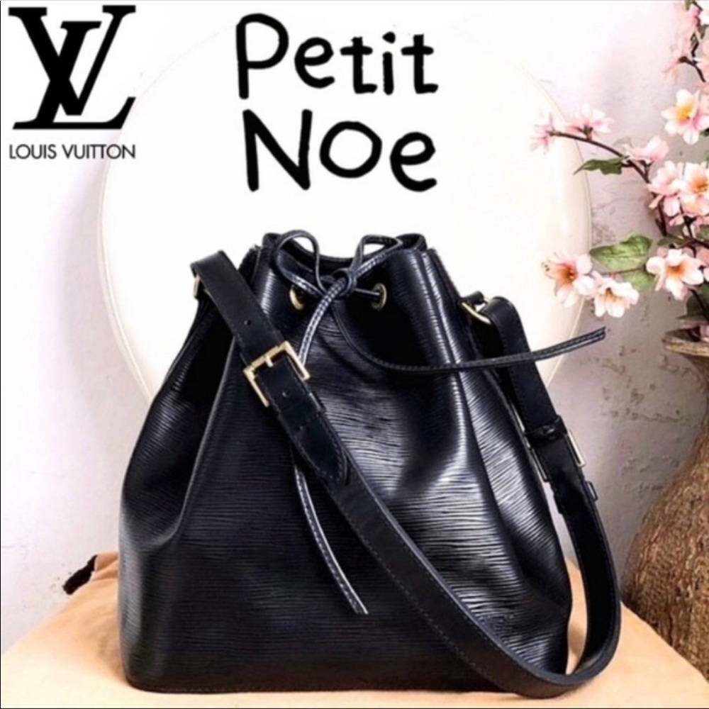 💯 Louis Vuitton Petit Noe Black Epi Bucket Bag